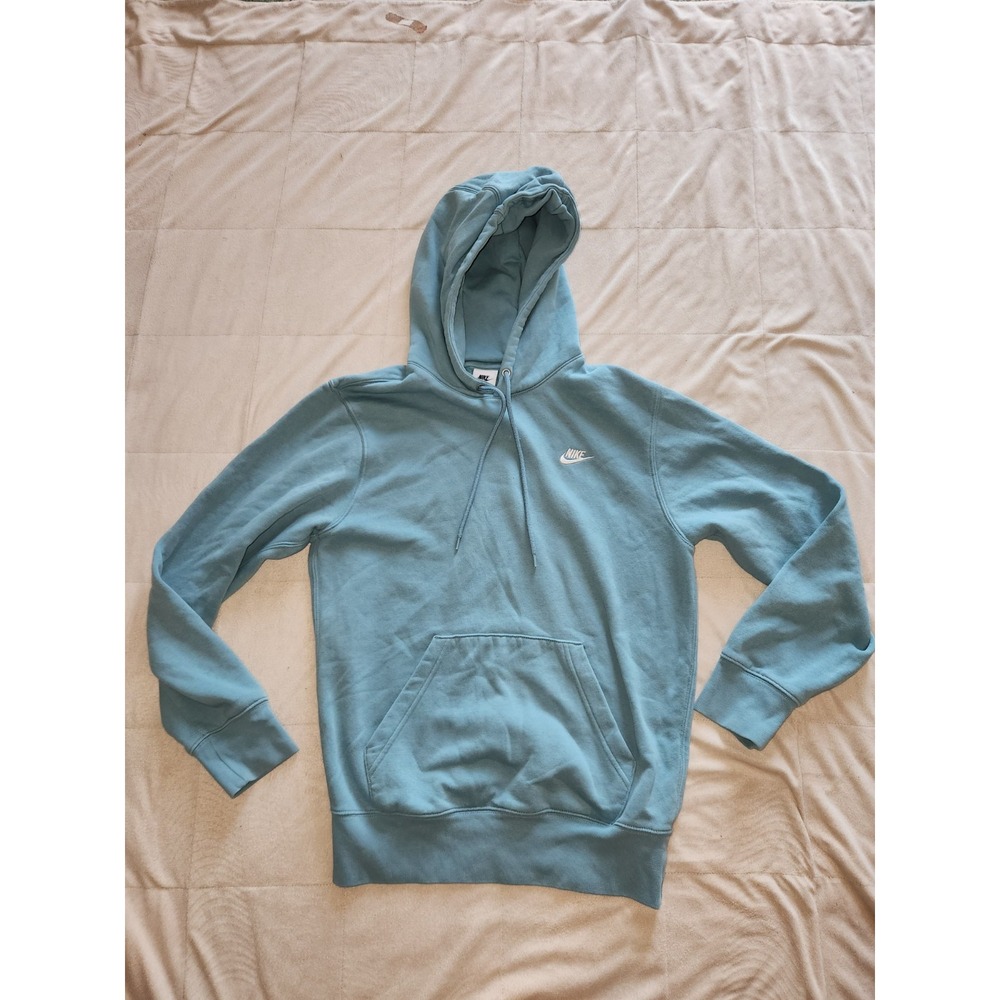 Nike Sportswear Club Fleece Pullover Hoodie Teal / Denim Turquoise Sz XS Adult